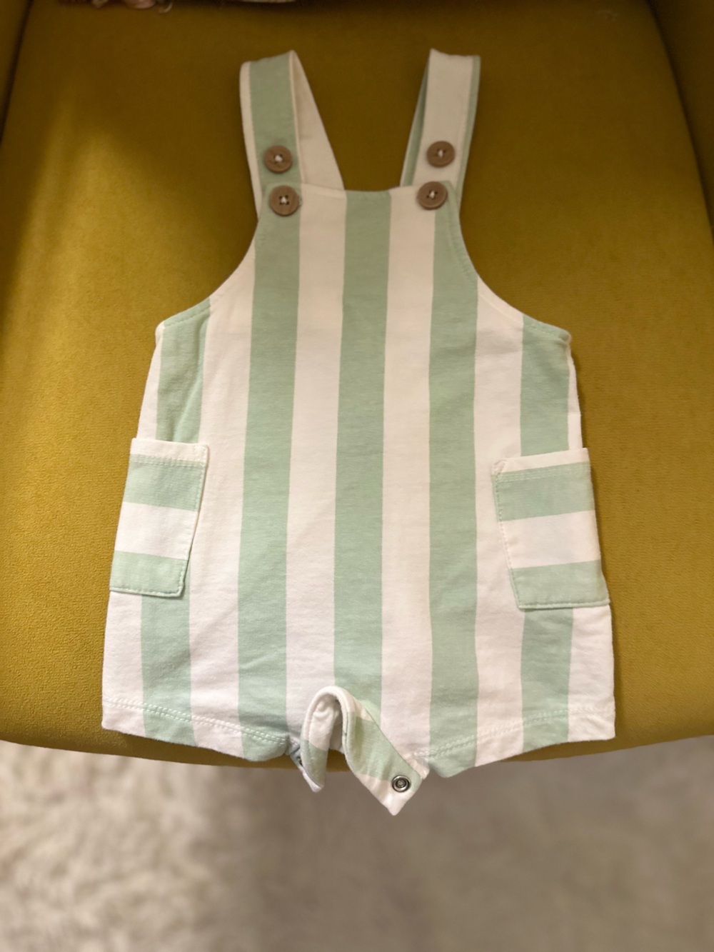 Striped Mint and White Sleeveless Romper